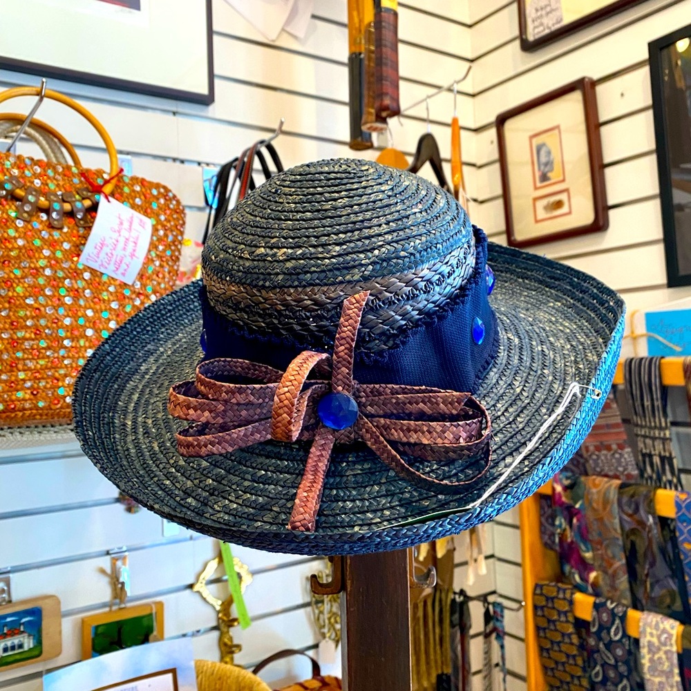 Straw Hat Blue Sash
